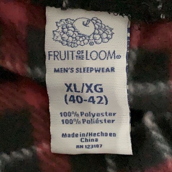 NWT Fruit of the Loom Red and Black Lounge Pants, XL - Picture 4 of 4
